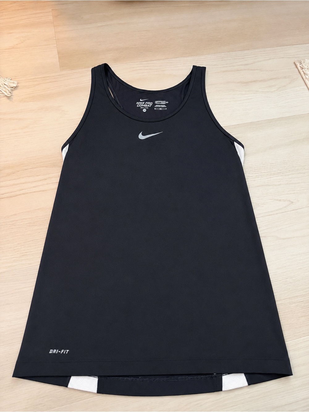 Nike Black Athletic Tank with White Accents